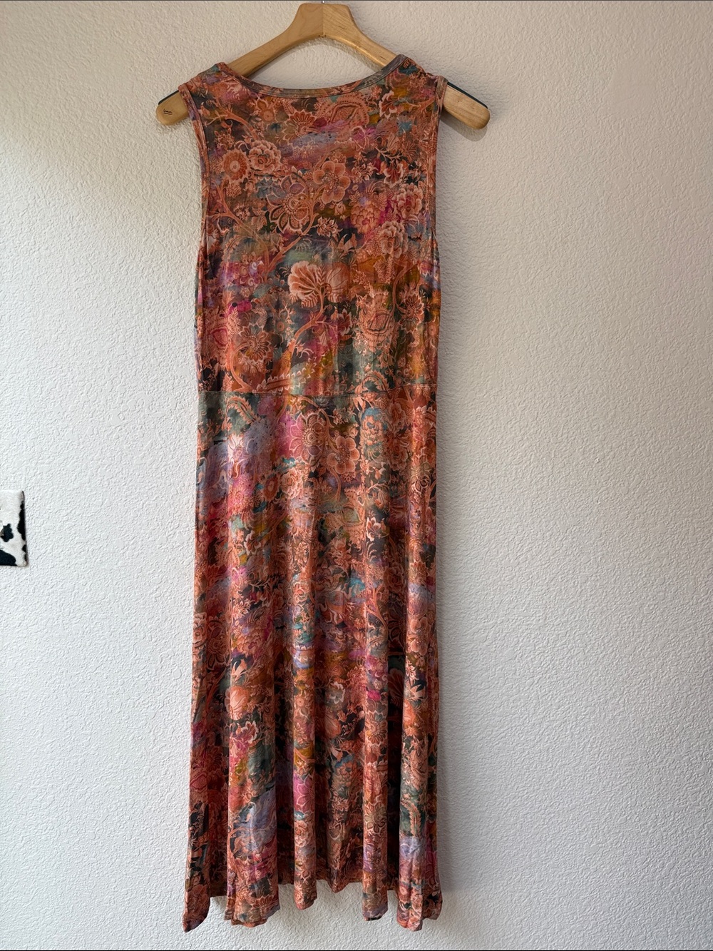 Peruvian Connection Solange Sleeveless Midi Multicolor Floral Print Dress Sz M - Picture 5 of 6